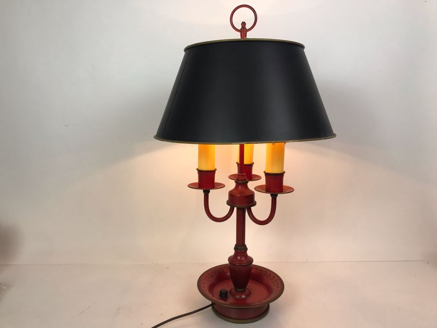 Vintage Painted Metal 3-Light Table Lamp - LJE [Photo 2]