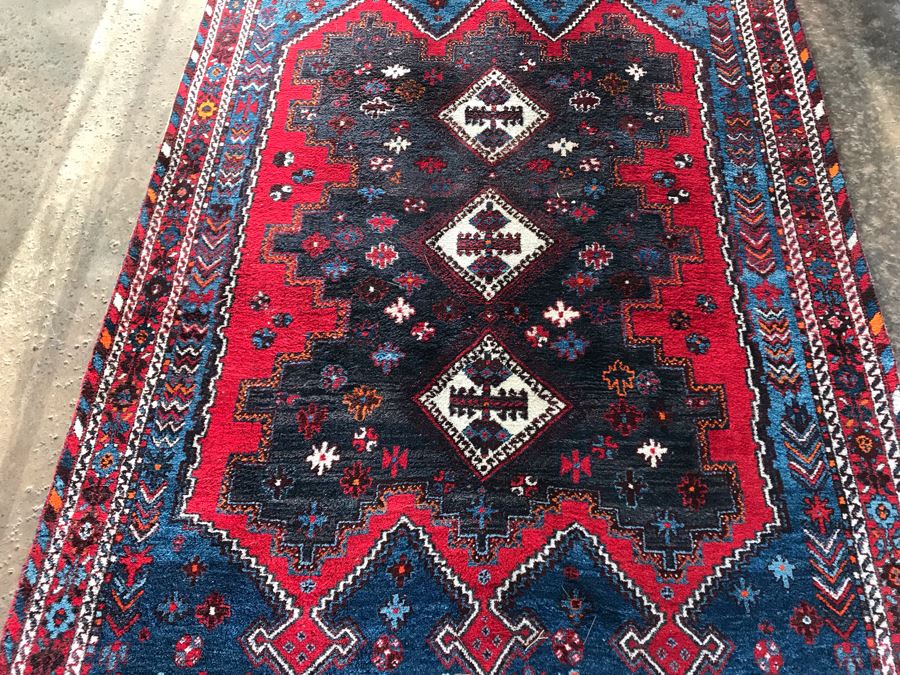 Vintage Hand Woven Iranian Persian Area Rug 100% Virgin Lamb Wool Pile 7 X 5 [Photo 8]