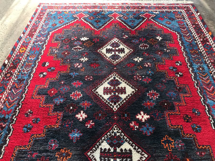 Vintage Hand Woven Iranian Persian Area Rug 100% Virgin Lamb Wool Pile 7 X 5 [Photo 9]