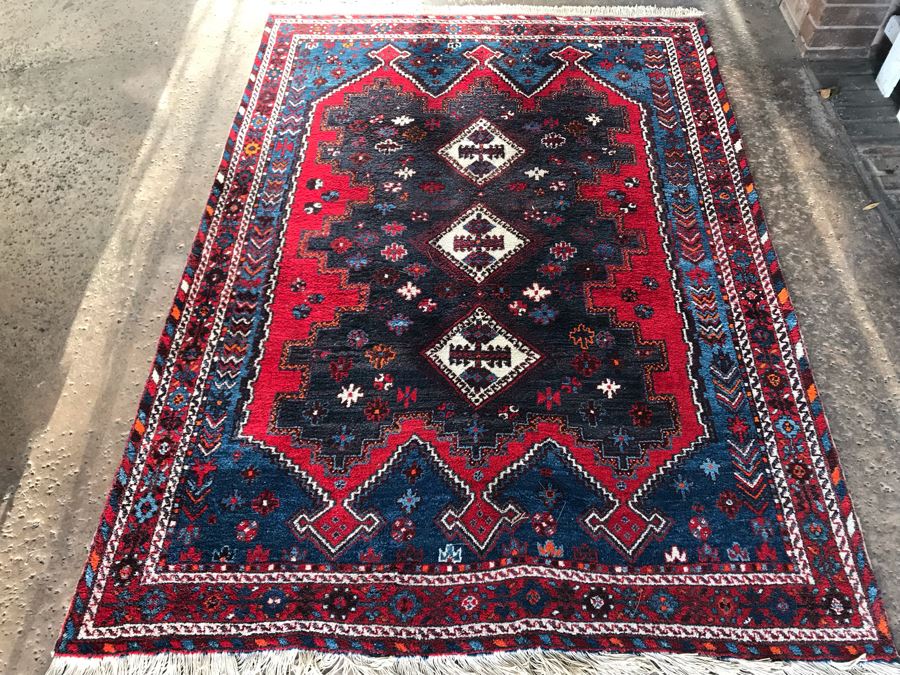 Vintage Hand Woven Iranian Persian Area Rug 100% Virgin Lamb Wool Pile 7 X 5 [Photo 4]