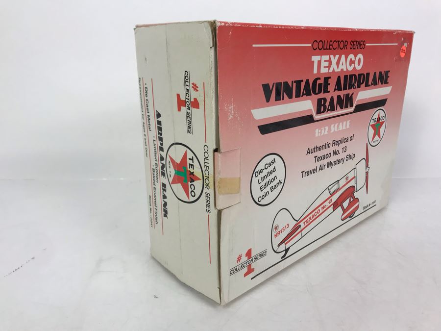 New Old Stock Collector Series Texaco Vintage Airplane Bank Travel Air Mystery Ship 1st In Series - Estimate $240 [Photo 3]