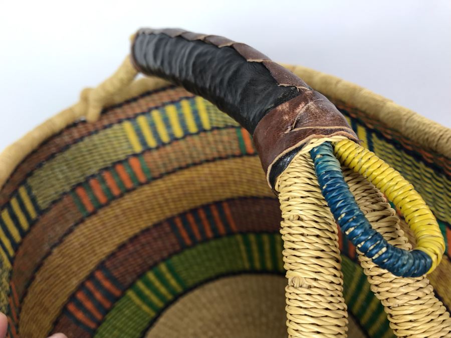JUST ADDED - Large Handwoven African Grass Basket By Alaffia [Photo 8]