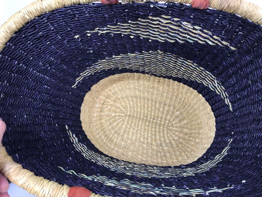 JUST ADDED - Pair Of Alaffia Handwoven African Grass Basket And Zulu Telephone Wire Woven South African Bowl [Photo 12]