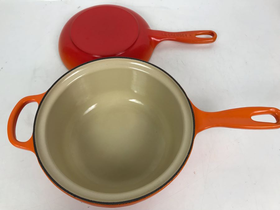 JUST ADDED - New Le Creuset Multifuction Pan 2.5Qt Orange Cast Iron Enamel Pot Retails $285 [Photo 4]
