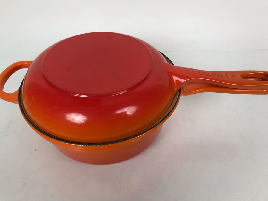 JUST ADDED - New Le Creuset Multifuction Pan 2.5Qt Orange Cast Iron Enamel Pot Retails $285 [Photo 3]