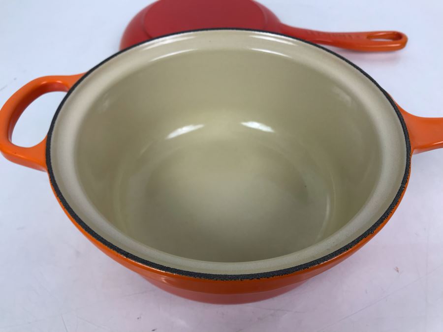 JUST ADDED - New Le Creuset Multifuction Pan 2.5Qt Orange Cast Iron Enamel Pot Retails $285 [Photo 5]