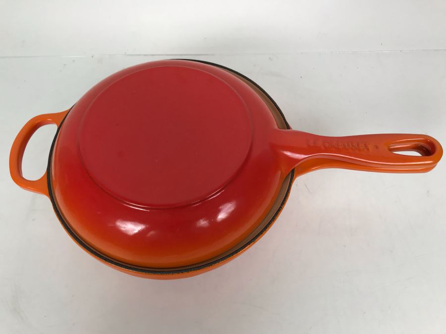 JUST ADDED - New Le Creuset Multifuction Pan 2.5Qt Orange Cast Iron Enamel Pot Retails $285 [Photo 2]