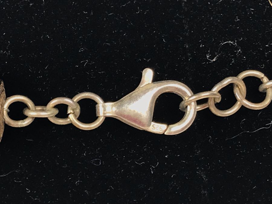 JUST ADDED - Fossil Stone Pendant Sterling Silver Necklace [Photo 8]