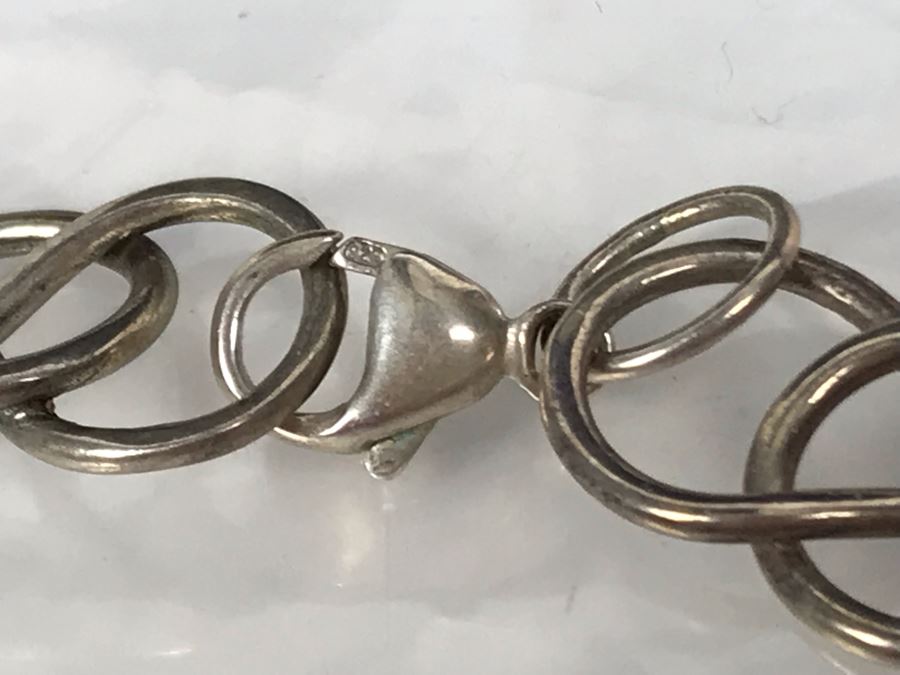 JUST ADDED - Sterling Silver Chain Stone Polished Stone Pendant 47g [Photo 8]