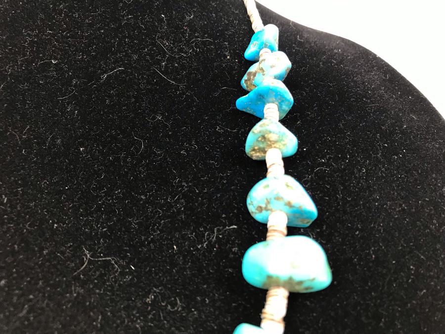 JUST ADDED - Stunning Native American Turquoise And Shell Necklace [Photo 9]