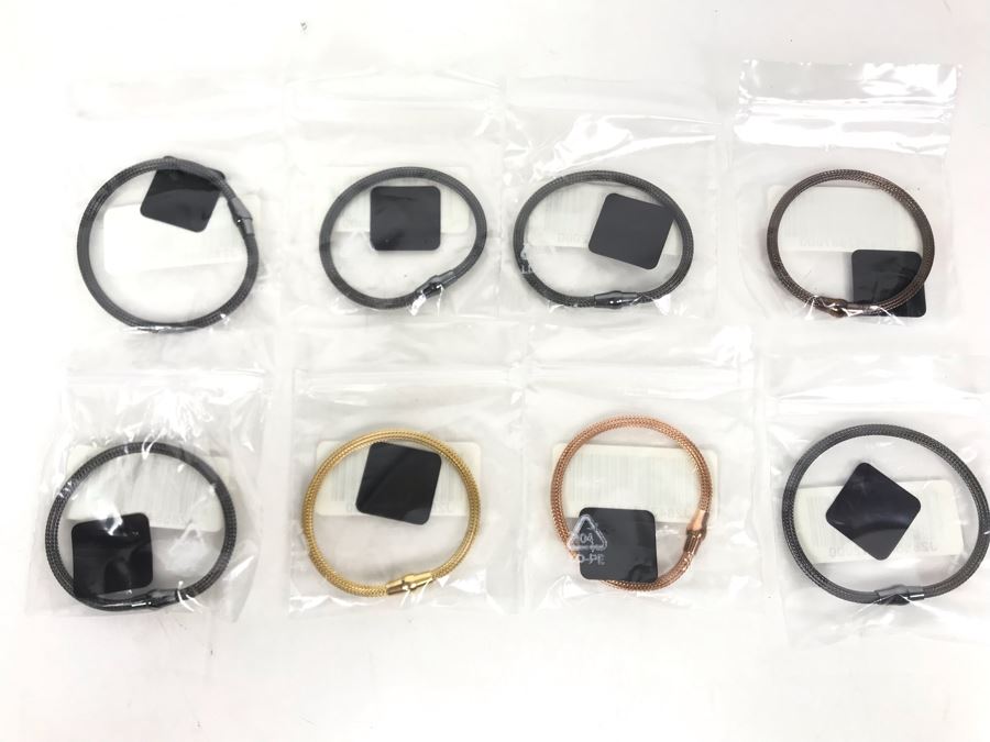 JUST ADDED - Collection Of (8) New Sterling Silver Milor Italy Braided Bracelets 46g [Photo 12]