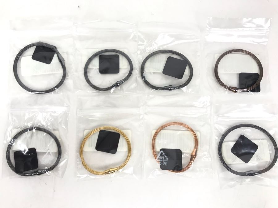 JUST ADDED - Collection Of (8) New Sterling Silver Milor Italy Braided Bracelets 46g [Photo 2]