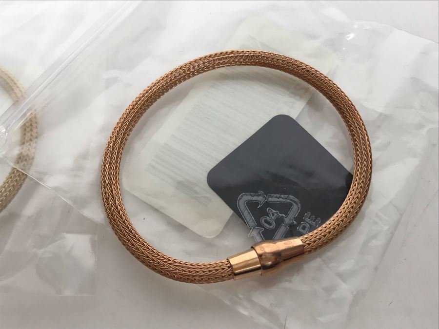 JUST ADDED - Collection Of (8) New Sterling Silver Milor Italy Braided Bracelets 46g [Photo 8]