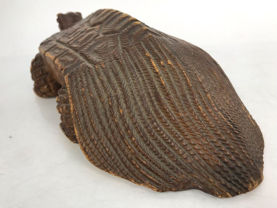 JUST ADDED - Vintage Japanese Hand Carved Wooden Turtle 12L X 7W X 3.5H [Photo 8]