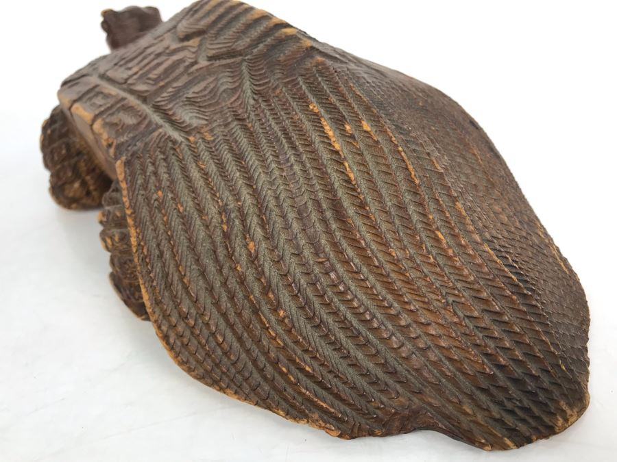 JUST ADDED - Vintage Japanese Hand Carved Wooden Turtle 12L X 7W X 3.5H [Photo 7]