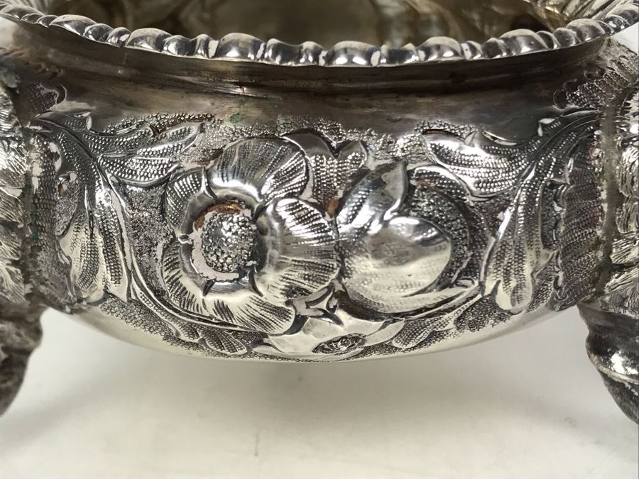 JUST ADDED - Pair Of Antique 1857 English Sterling Silver Lionhead Footed Sugar Mustard Bowls London England Robert Harper 279g [Photo 14]