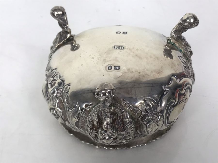 JUST ADDED - Pair Of Antique 1857 English Sterling Silver Lionhead Footed Sugar Mustard Bowls London England Robert Harper 279g [Photo 20]