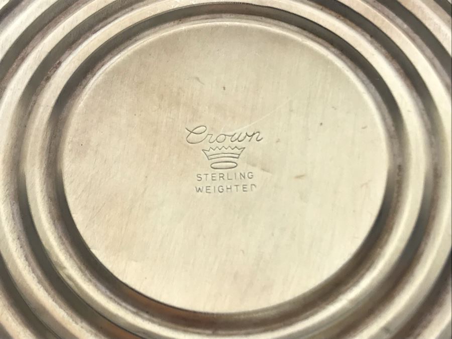 JUST ADDED - Pair Of Crown Weighted Sterling Silver Candlesticks Candle Holders 8H [Photo 6]