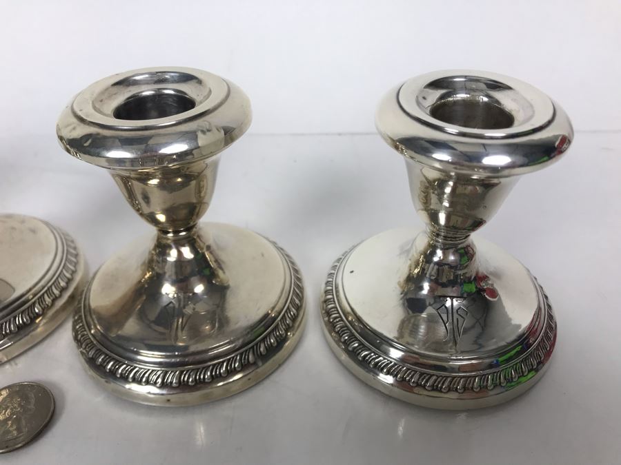 JUST ADDED - (4) Weighted Sterling Silver Candle Holders [Photo 3]