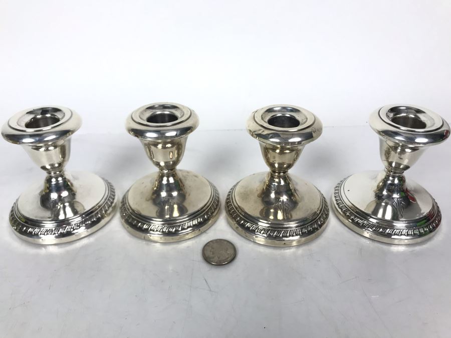 JUST ADDED - (4) Weighted Sterling Silver Candle Holders [Photo 2]