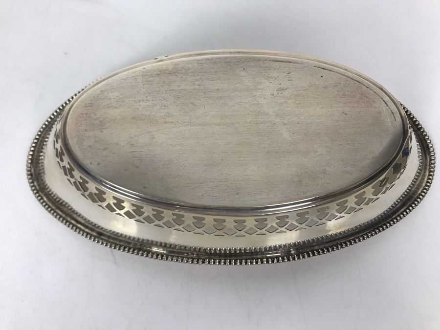 JUST ADDED - Antique English Ryrie Sterling Silver Pierced Bowl 9.5L X 4.5W X 2.5H 134g [Photo 15]
