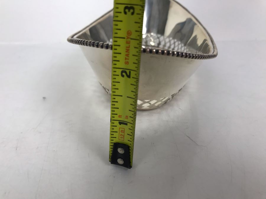JUST ADDED - Antique English Ryrie Sterling Silver Pierced Bowl 9.5L X 4.5W X 2.5H 134g [Photo 14]