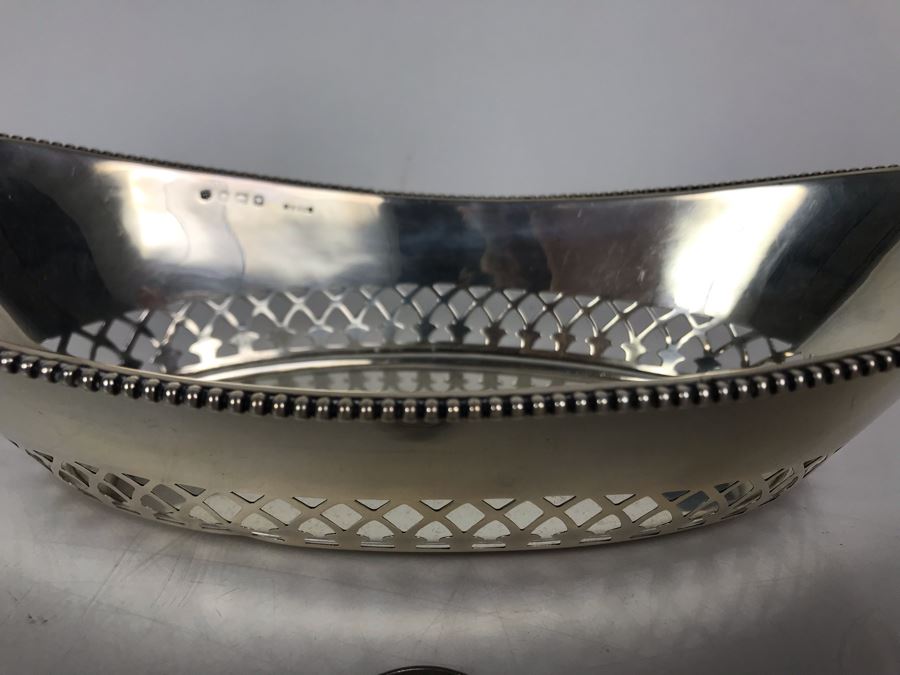 JUST ADDED - Antique English Ryrie Sterling Silver Pierced Bowl 9.5L X 4.5W X 2.5H 134g [Photo 6]