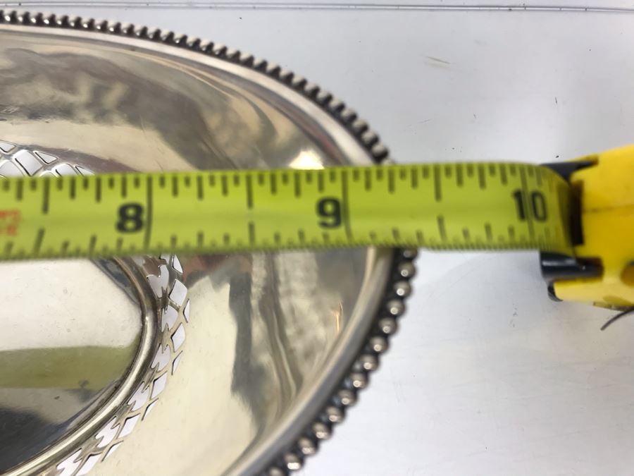 JUST ADDED - Antique English Ryrie Sterling Silver Pierced Bowl 9.5L X 4.5W X 2.5H 134g [Photo 12]