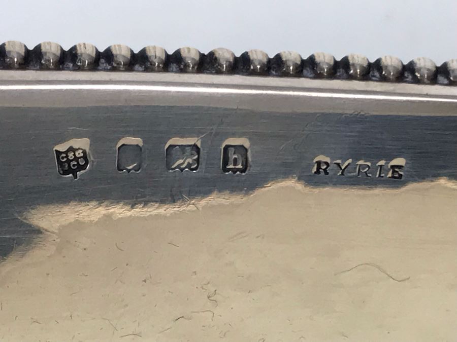 JUST ADDED - Antique English Ryrie Sterling Silver Pierced Bowl 9.5L X 4.5W X 2.5H 134g [Photo 8]