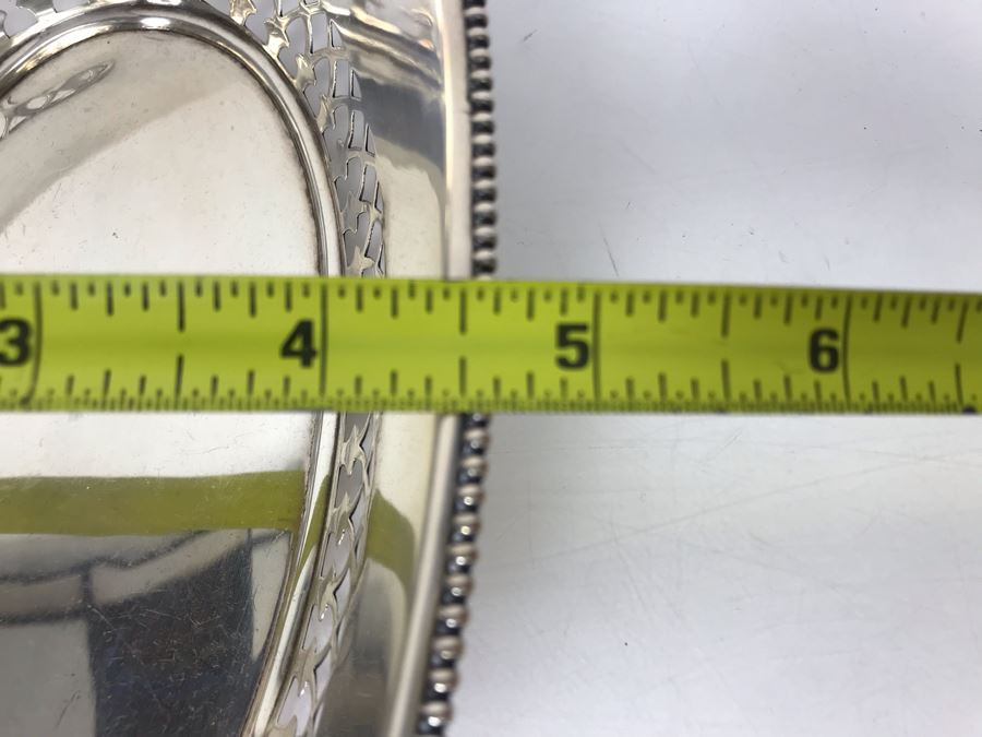 JUST ADDED - Antique English Ryrie Sterling Silver Pierced Bowl 9.5L X 4.5W X 2.5H 134g [Photo 13]