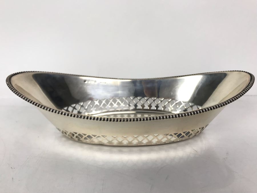 JUST ADDED - Antique English Ryrie Sterling Silver Pierced Bowl 9.5L X 4.5W X 2.5H 134g [Photo 11]