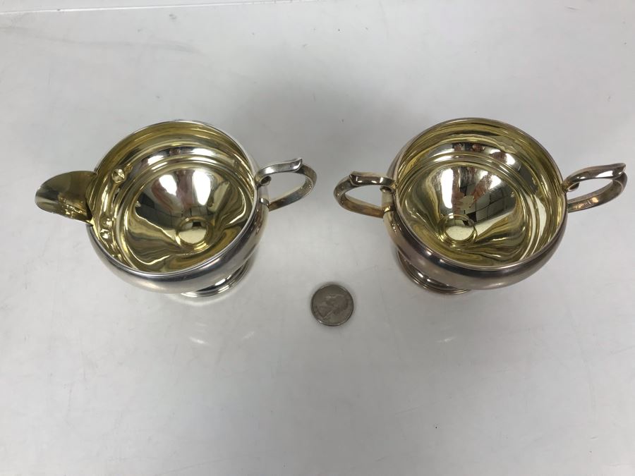 JUST ADDED - F.B. Rogers Silver Co Weight Sterling Silver Creamer And Sugar [Photo 3]