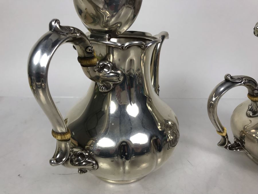 JUST ADDED - Stunning Vintage Gorham Sterling Silver Coffee Pot (2 1/4) And Teapot (1 3/4) 1,014g TW Sterling [Photo 10]