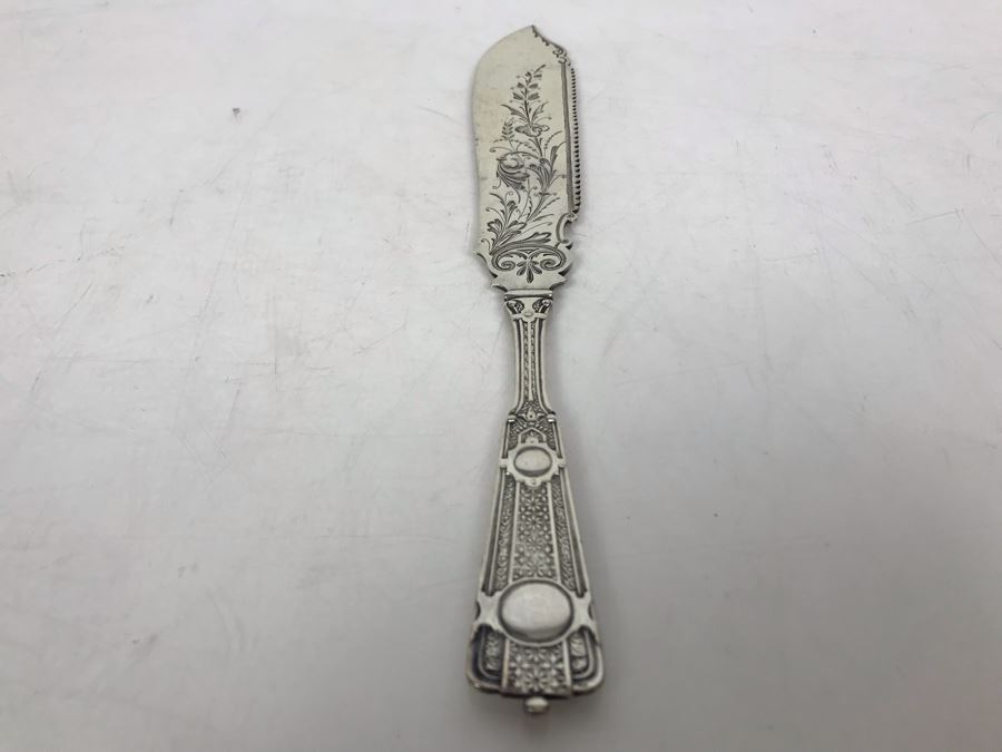 JUST ADDED - Stunning Vintage Palmer Bachelders Chased Sterling Silver Knife 59g [Photo 14]