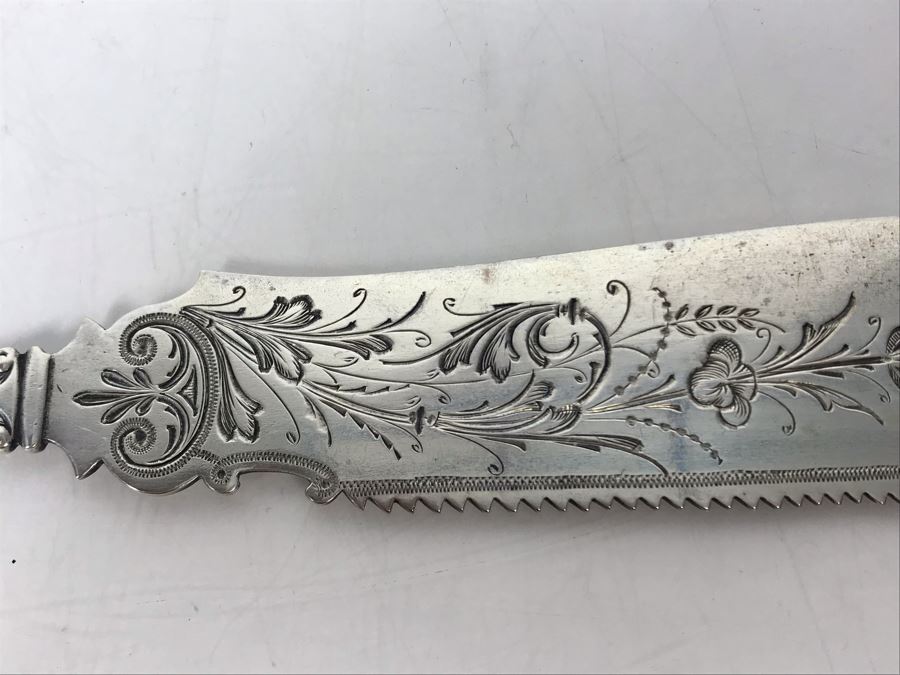 JUST ADDED - Stunning Vintage Palmer Bachelders Chased Sterling Silver Knife 59g [Photo 7]
