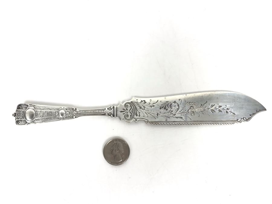 JUST ADDED - Stunning Vintage Palmer Bachelders Chased Sterling Silver Knife 59g [Photo 2]