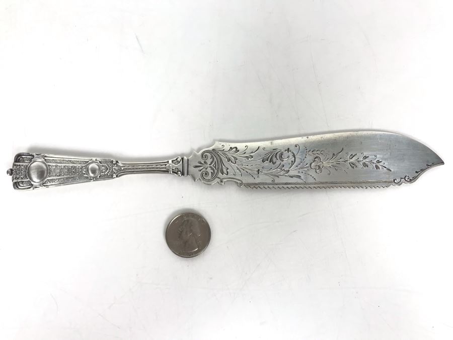 JUST ADDED - Stunning Vintage Palmer Bachelders Chased Sterling Silver Knife 59g