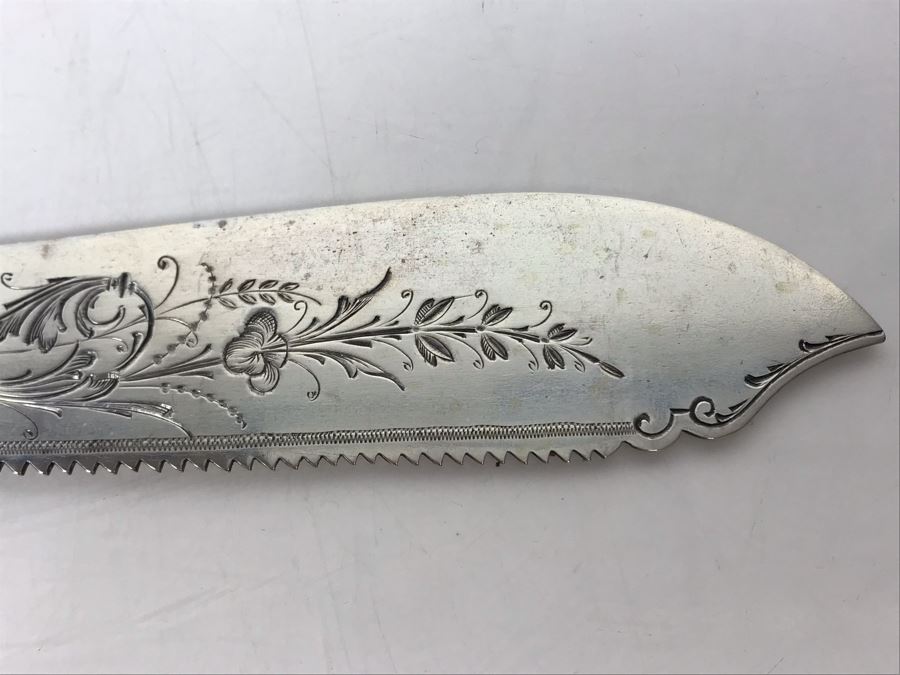 JUST ADDED - Stunning Vintage Palmer Bachelders Chased Sterling Silver Knife 59g [Photo 8]