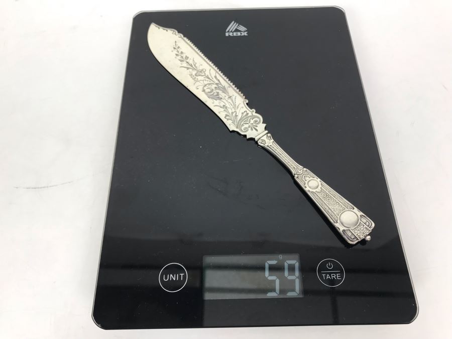 JUST ADDED - Stunning Vintage Palmer Bachelders Chased Sterling Silver Knife 59g [Photo 12]