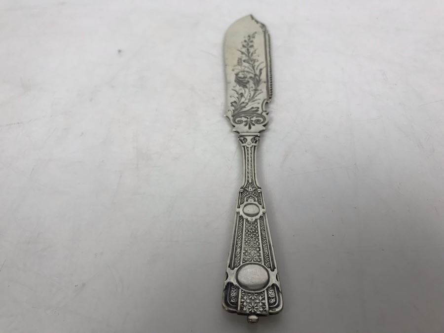 JUST ADDED - Stunning Vintage Palmer Bachelders Chased Sterling Silver Knife 59g [Photo 13]
