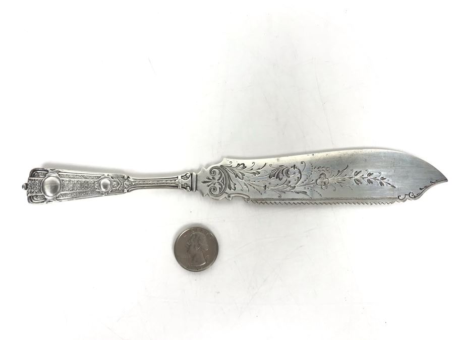 JUST ADDED - Stunning Vintage Palmer Bachelders Chased Sterling Silver Knife 59g [Photo 4]