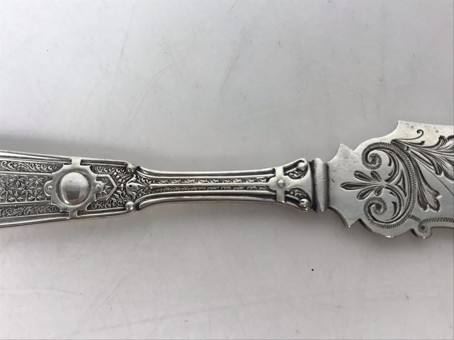 JUST ADDED - Stunning Vintage Palmer Bachelders Chased Sterling Silver Knife 59g [Photo 6]