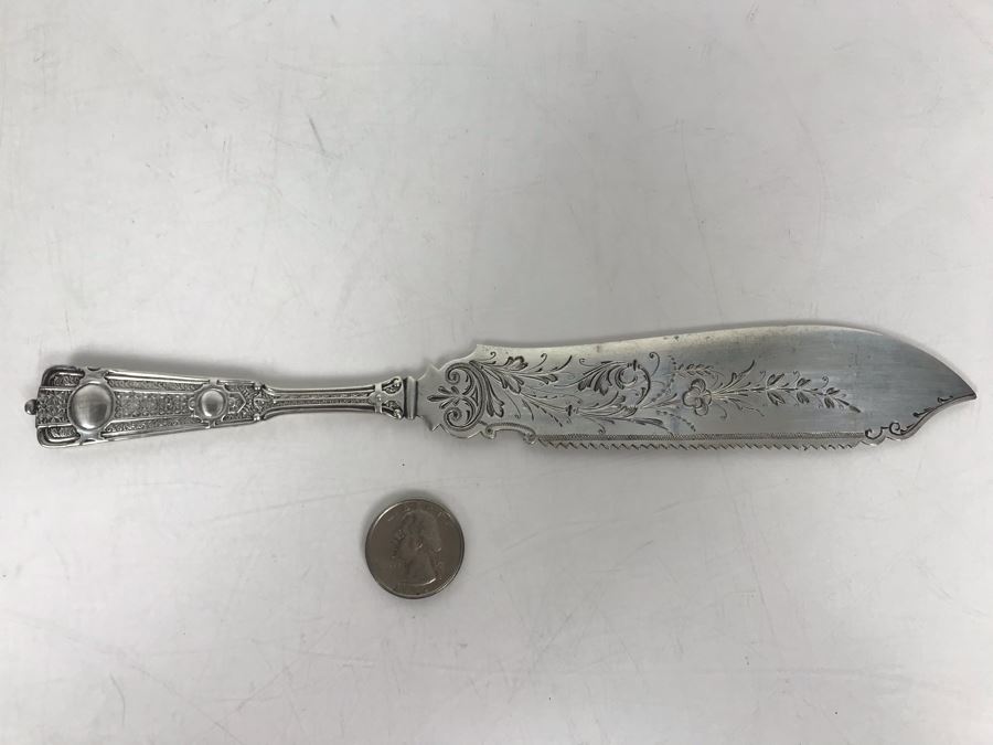 JUST ADDED - Stunning Vintage Palmer Bachelders Chased Sterling Silver Knife 59g [Photo 3]