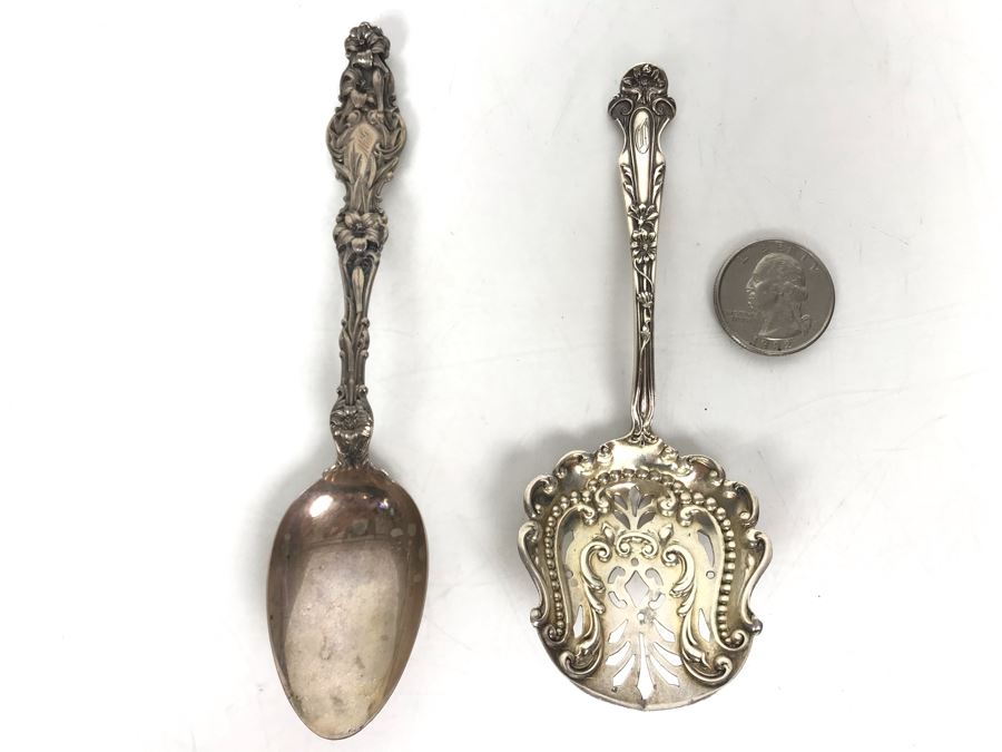 JUST ADDED - Pair Of Vintage Sterling Silver Spoons 33g [Photo 1]