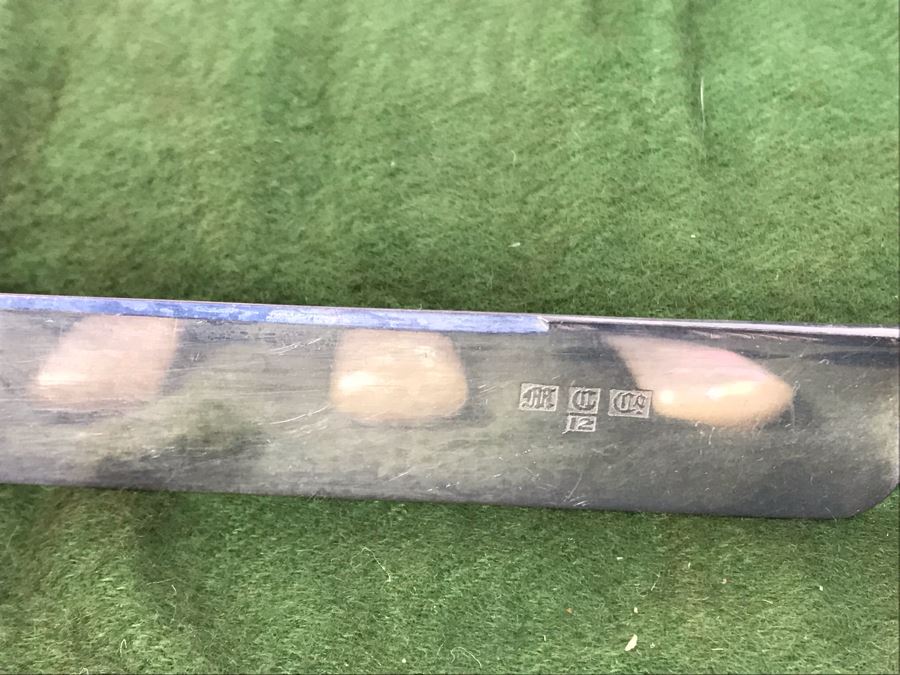 JUST ADDED - (6) Sterling Silver Forks With Mother Of Pearl Handles And (6) Sterling Silver Knives With Mother Of Pearl Handles 358g [Photo 7]