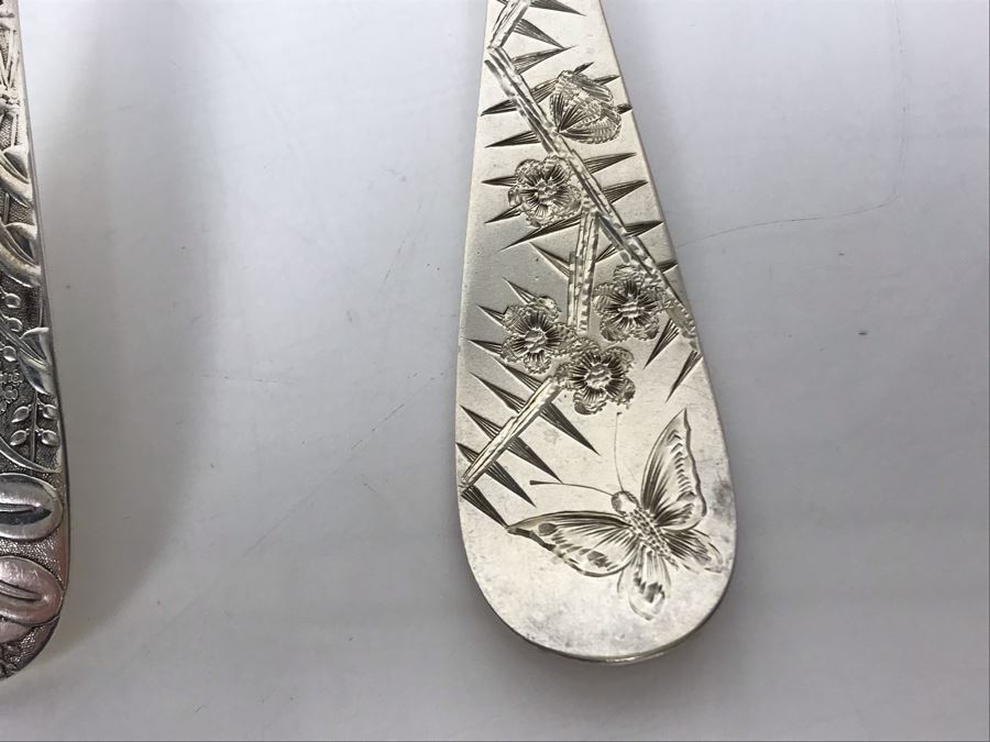 JUST ADDED - (4) Large Sterling Silver Serving Spoons And (1) Large Sterling Silver Fork 249g [Photo 11]