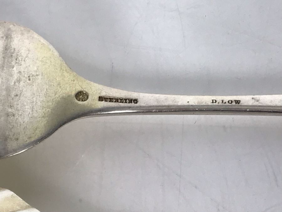 JUST ADDED - (4) Large Sterling Silver Serving Spoons And (1) Large Sterling Silver Fork 249g [Photo 15]