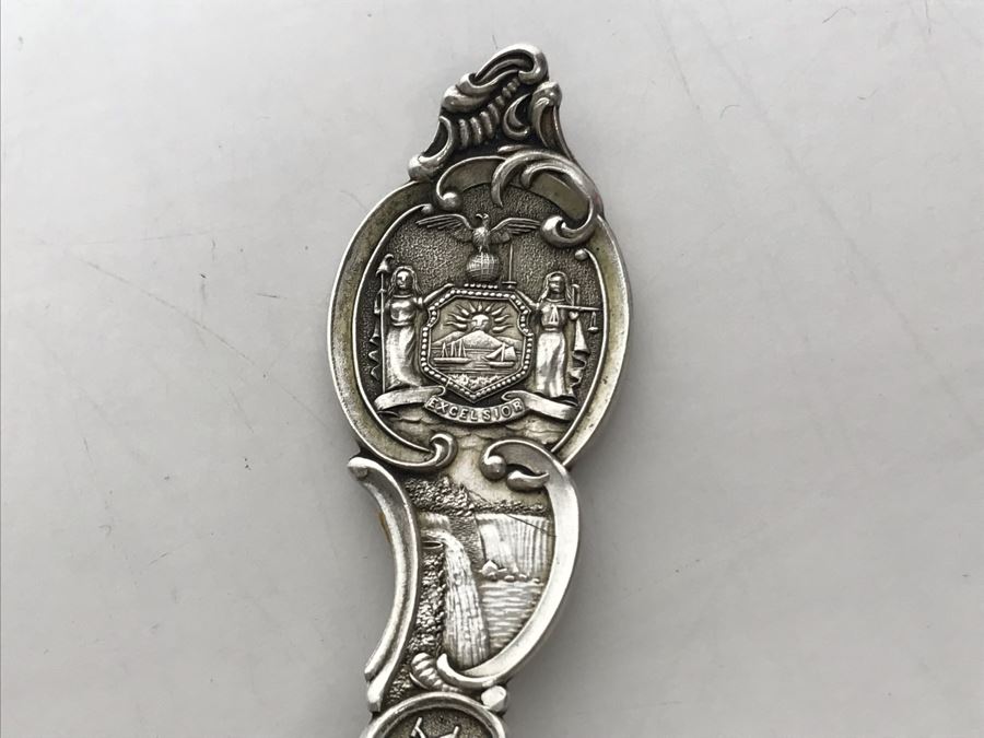 JUST ADDED - Eisenach Germany 800 Silver Tourist Spoon With Handpainted Wartburg Castle And Vintage Sterling Silver New York Tourist Spoon Old Dutch Church Tarrytown 30g [Photo 10]