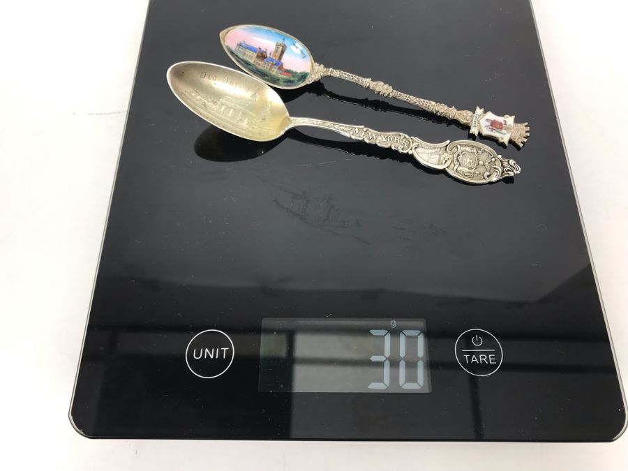 JUST ADDED - Eisenach Germany 800 Silver Tourist Spoon With Handpainted Wartburg Castle And Vintage Sterling Silver New York Tourist Spoon Old Dutch Church Tarrytown 30g [Photo 18]