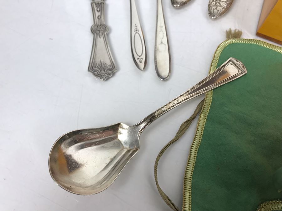 JUST ADDED - Huge Lot Of Silverplated Serving Pieces And Flatware With Wooden Silverware Storage Box - See Photos [Photo 24]